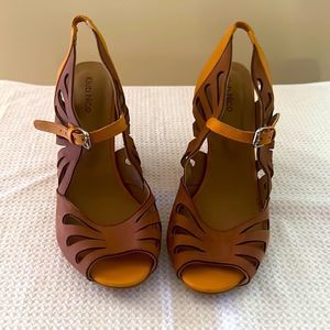 Free People spring wedge butterfly heel open toe sandal shoe 8 like new,Not worn